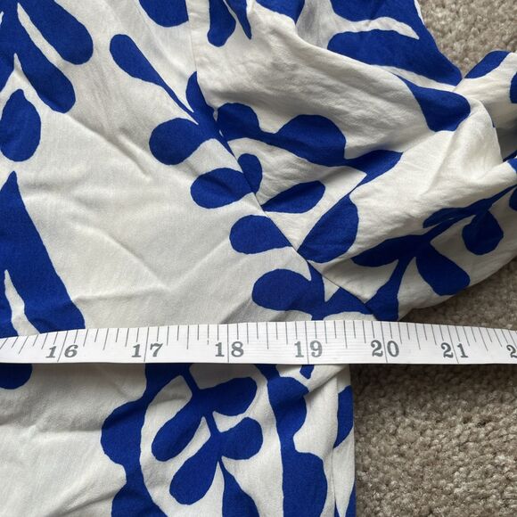 Zara Tiered Tunic Dress Large Carrie Babydoll Vine White Blue Beach Preppy Blog - Picture 8 of 9